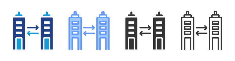 Poster - Horizontal Merger icon set multiple style collection