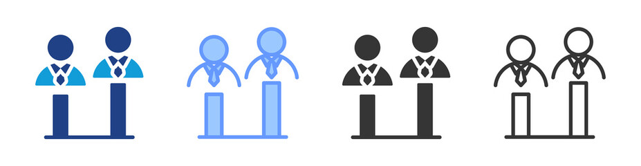 Poster - Competition Authority icon set multiple style collection