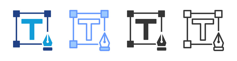 Poster - Typography icon set multiple style collection
