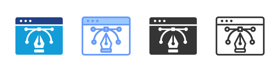 Poster - Graphic icon set multiple style collection