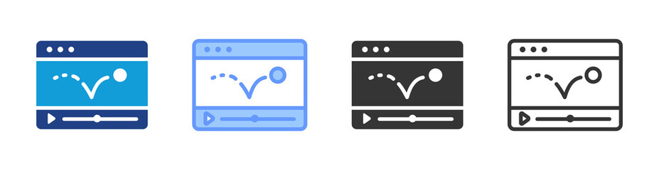 Poster - Animation icon set multiple style collection