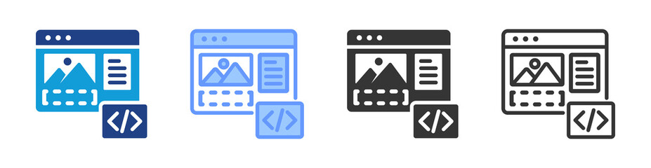 Poster - Mockup icon set multiple style collection