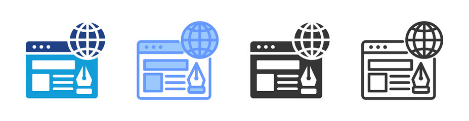Poster - Web Design icon set multiple style collection