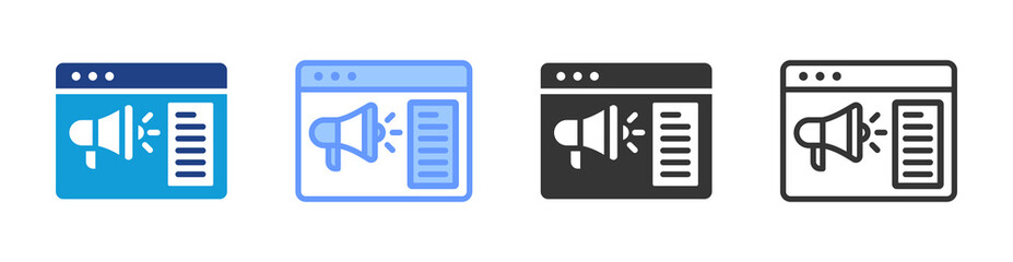 Poster - Advertising icon set multiple style collection
