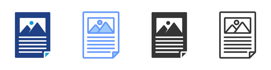 Poster - Flyer icon set multiple style collection