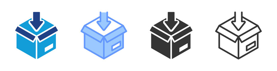 Poster - Packaging icon set multiple style collection