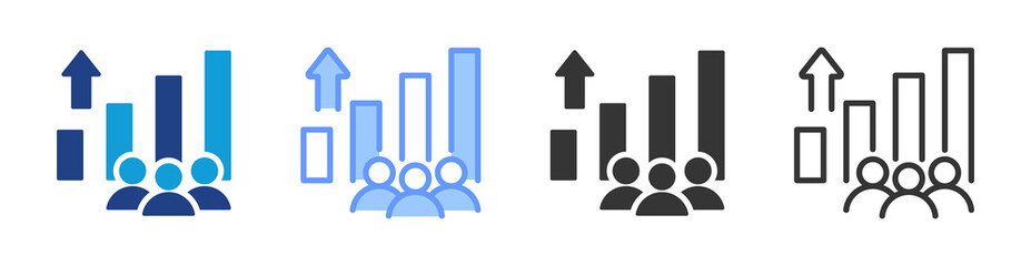 Poster - Population Growth icon set multiple style collection