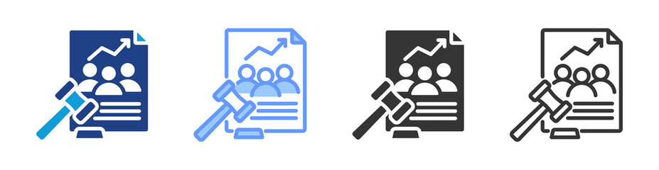 Poster - Population Policy icon set multiple style collection