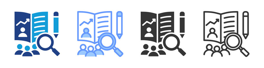 Poster - Population Studies icon set multiple style collection