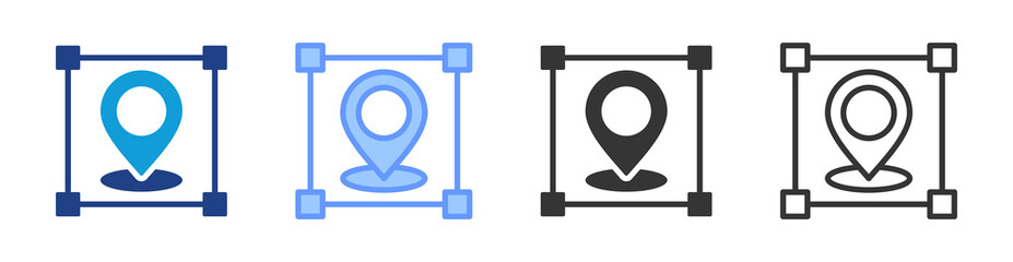 Poster - Zoning icon set multiple style collection