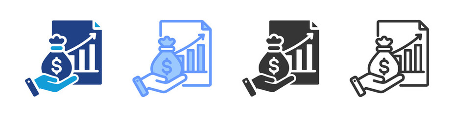Poster - Capital Gains icon set multiple style collection