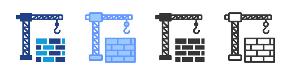 Poster - Construction icon set multiple style collection