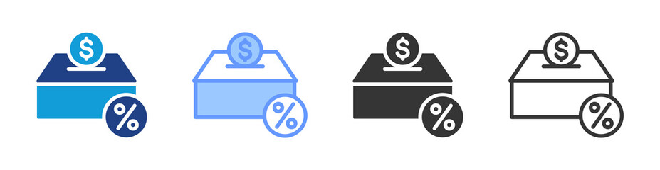 Poster - Deposit icon set multiple style collection