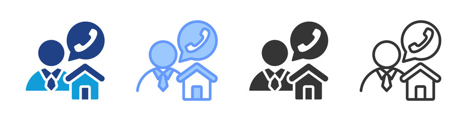 Aufkleber - Real Estate Agent icon set multiple style collection