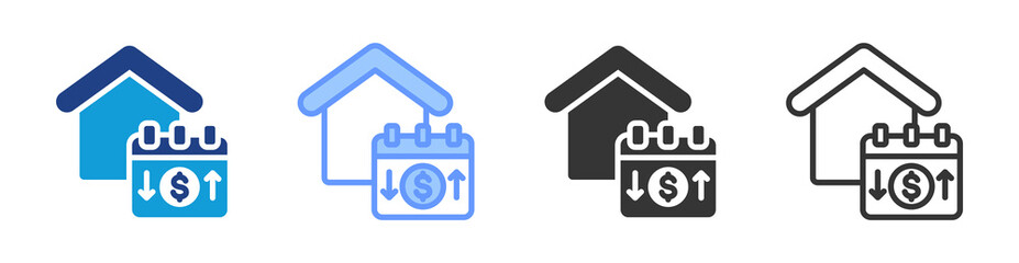 Poster - Amortization icon set multiple style collection
