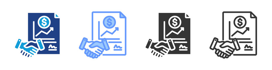 Poster - Sales Contract icon set multiple style collection