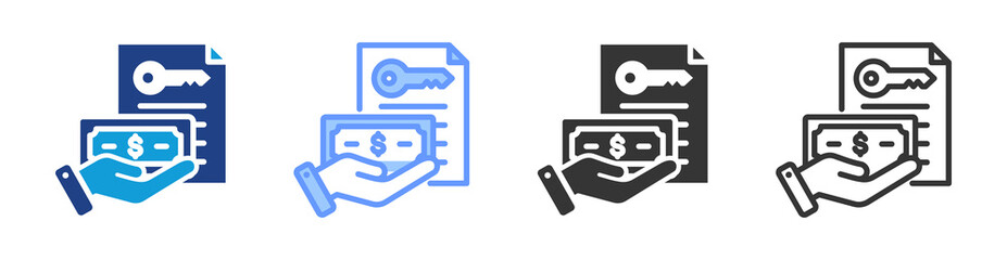 Poster - Down Payment icon set multiple style collection