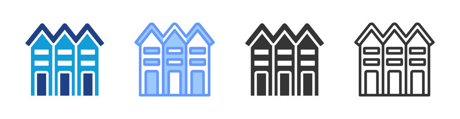 Leinwandbilder - Townhouse icon set multiple style collection