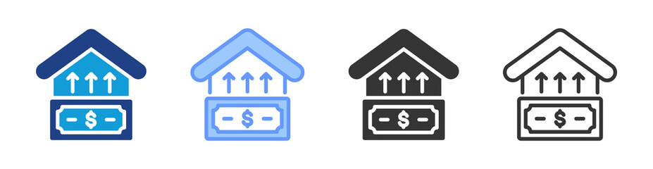 Poster - Housing Bubble icon set multiple style collection