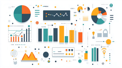 Poster - Data visualization dashboard with graphs and charts for business analytics and reporting insights tool