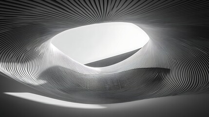 Poster - Abstract architectural interior with flowing lines and light, showcasing modern design elements