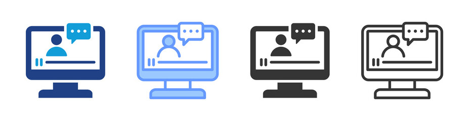 Poster - Video Conferencing icon set multiple style collection