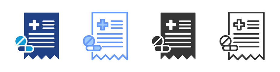 Poster - Prescription icon set multiple style collection