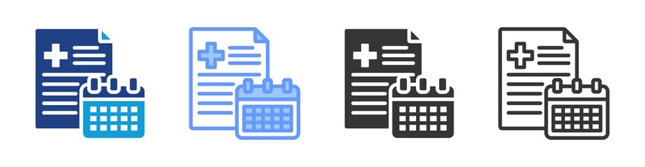 Poster - Treatment Plan icon set multiple style collection