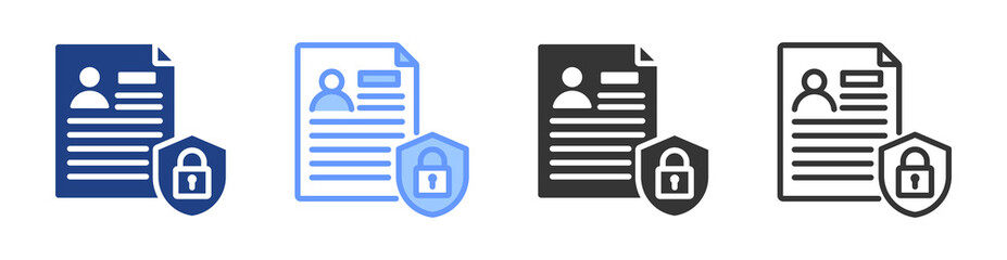 Poster - Data Security icon set multiple style collection