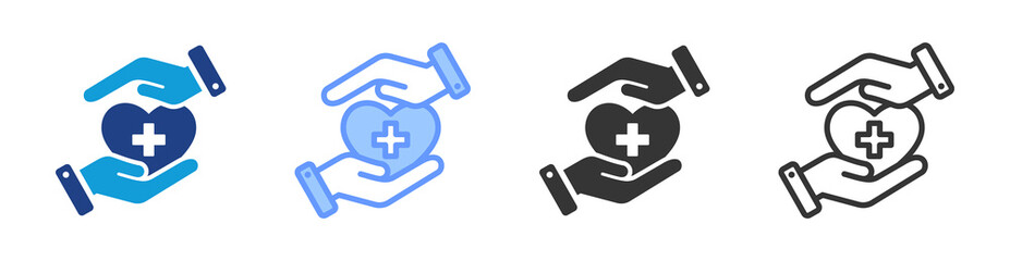 Poster - Primary Care icon set multiple style collection