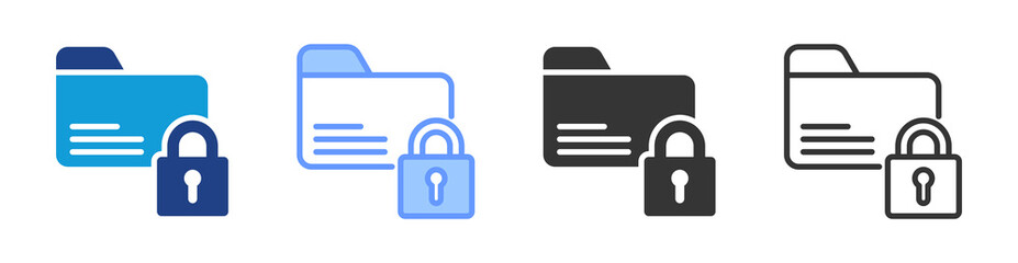 Aufkleber - Encryption icon set multiple style collection