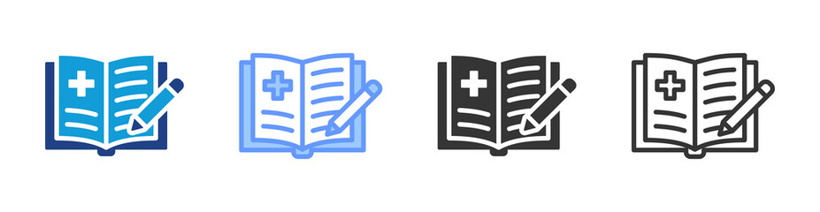 Poster - Health Literacy icon set multiple style collection