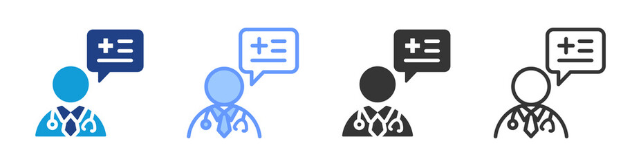 Poster - Medical Advice icon set multiple style collection