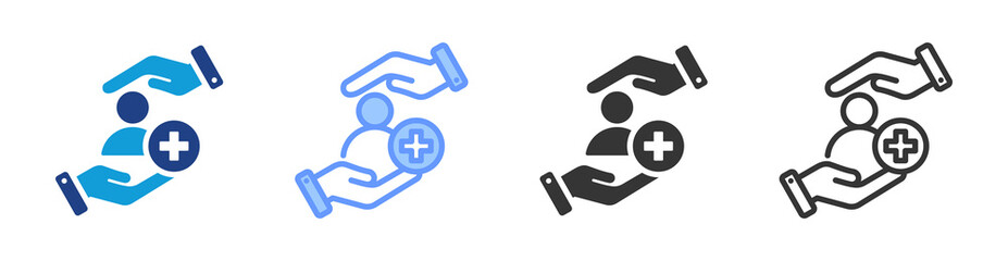 Poster - Patient Safety icon set multiple style collection