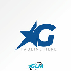 Poster - Logo design graphic concept creative premium vector stock image top sell text word G sans serif italic font cut star typography success entertainment