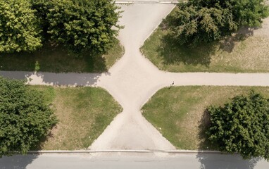 Poster - Symmetrical Garden Path Aerial View