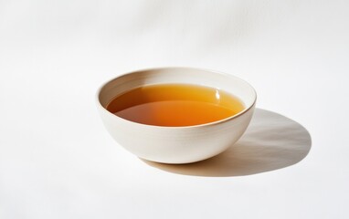 Poster - Amber Liquid in Off-White Bowl on White
