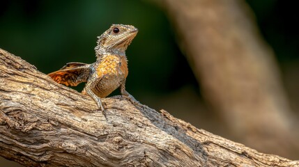 Aufkleber - Dragonet perched on tree branch tropical forest wildlife photography natural setting close-up nature's delicate beauty