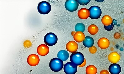 Wall Mural - Abstract Colorful Bubbles Forming Fluid Dynamics with Shiny Surfaces in a 3D Animated Digital Environment