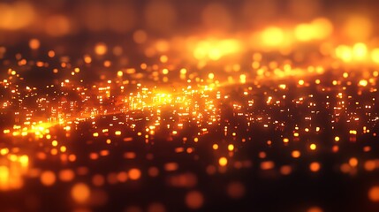 Poster - Abstract glowing particles with warm hues creating a vibrant and dynamic background effect