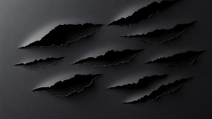 Aufkleber - Abstract representation of torn black paper revealing a textured background with shadows
