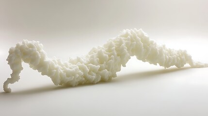 Aufkleber - Abstract white sculpture resembling a flowing form, set against a soft gradient background, emphasizing texture