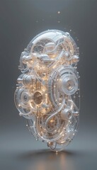 Poster - Futuristic Abstract Sculpture with Lights and Geometric Patterns