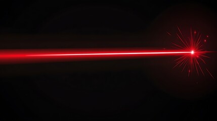 Aufkleber - Bright red laser beam cutting through darkness, creating a striking visual effect with sparks