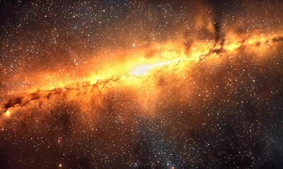 Wall Mural - Vibrant Spiral Galaxy Illuminated by Stardust and Cosmic Light in the Expansive Universe
