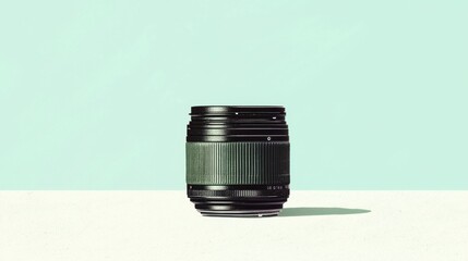 Canvas Print - professional camera lens isolated on minimalistic background