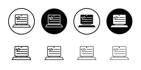 coding program icon Flat art illustration in outline