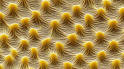 Aufkleber - Close-up view of intricate yellow textured surface resembling organic shapes and patterns