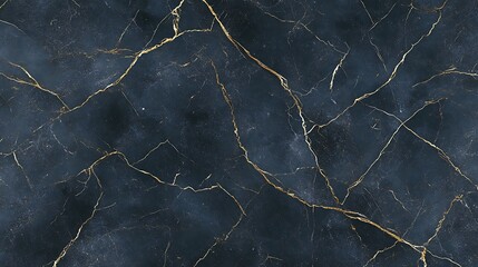 Aufkleber - Elegant dark marble texture with golden veins, ideal for backgrounds and design projects