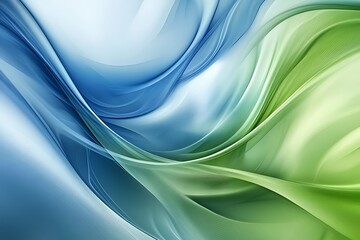 Poster - Swirling blue and green abstract design with smooth fluid textures 